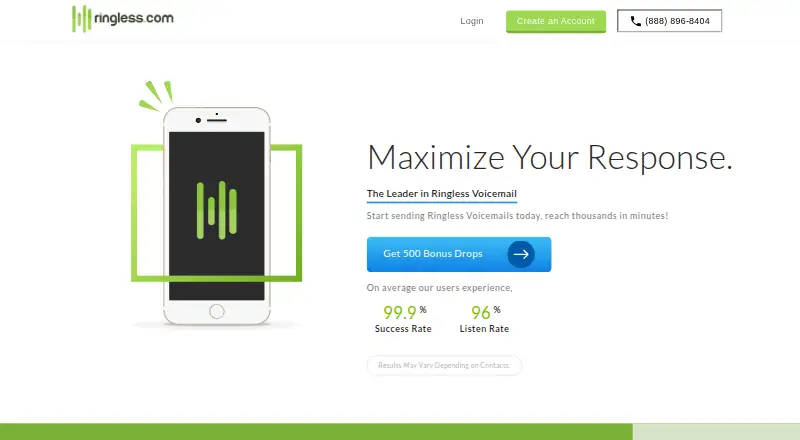 Ringless.com's website