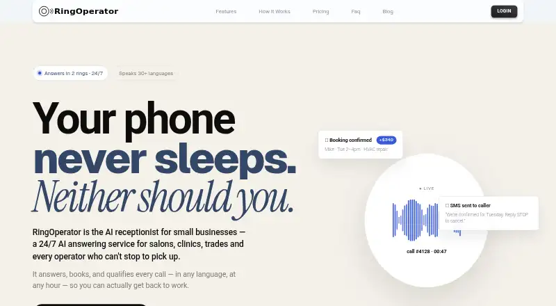RingOperator's website