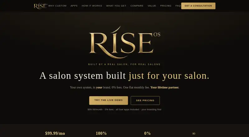 The Rise OS homepage