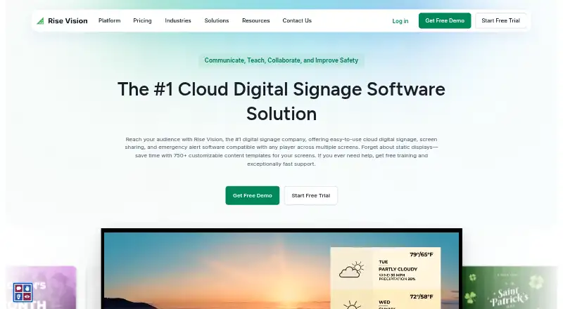 Rise Vision's website
