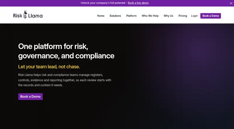 Risk Llama's website