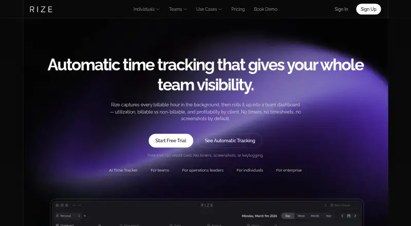 The Rize homepage