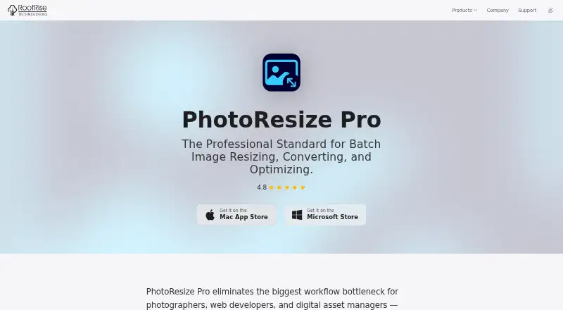 PhotoResize Pro's website