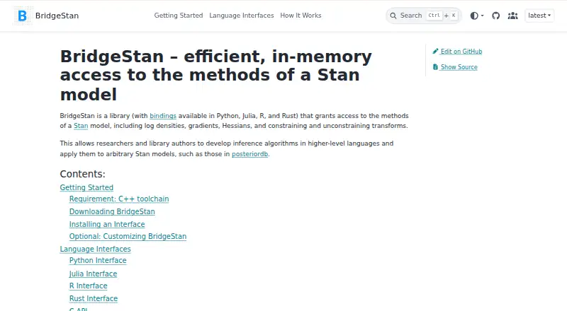 BridgeStan's website