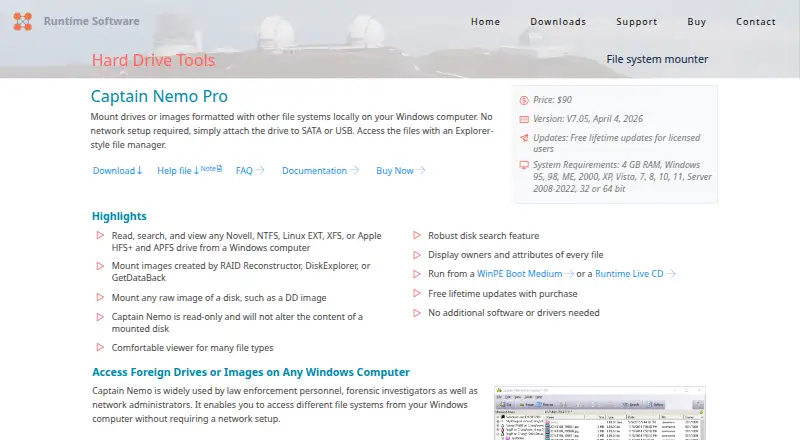 Runtime Captain Nemo Pro's website