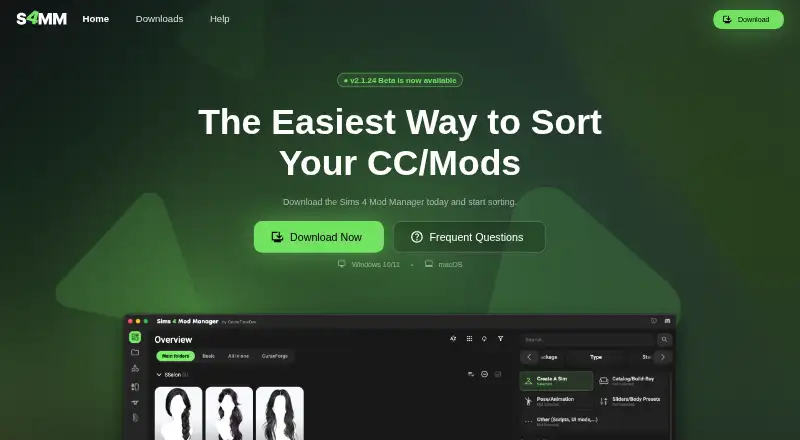GameTimeDev Sims 4 Mod Manager's website