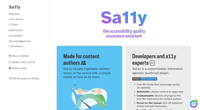 Sa11y's website