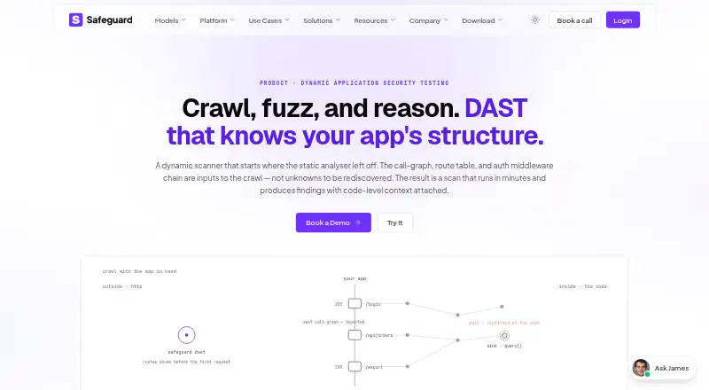 The Safeguard DAST homepage