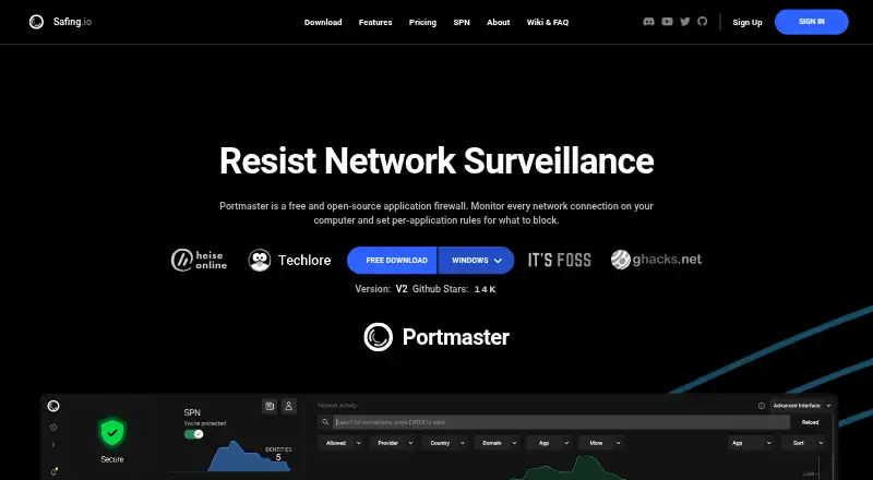 Portmaster's website