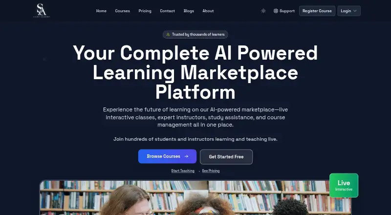 Sageo Academy's website