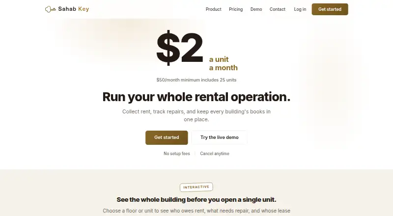 The Sahab Key homepage