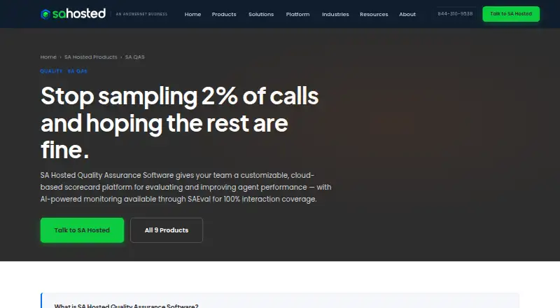 SA Hosted Quality Assurance Software (SA QAS)'s website