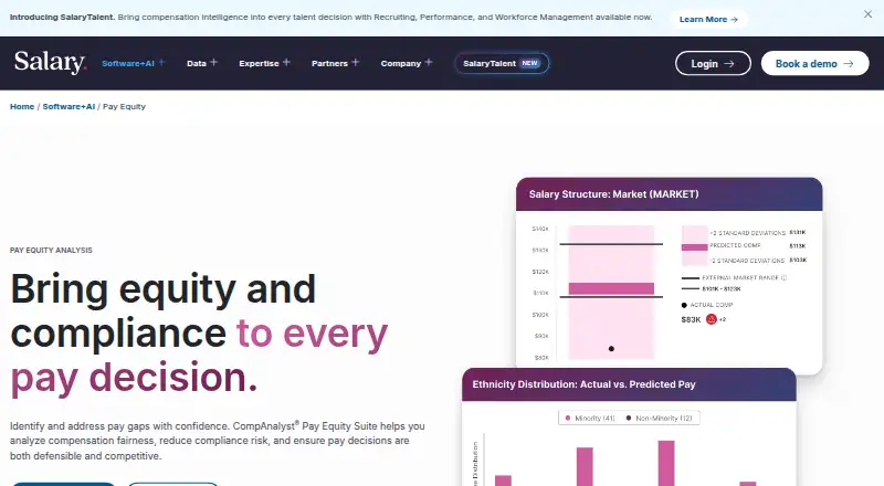 Salary.com CompAnalyst Pay Equity Suite's website