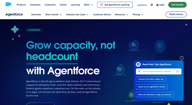 Salesforce Agentforce's website