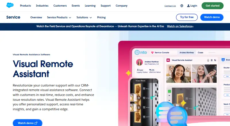 Salesforce Visual Remote Assistant's website