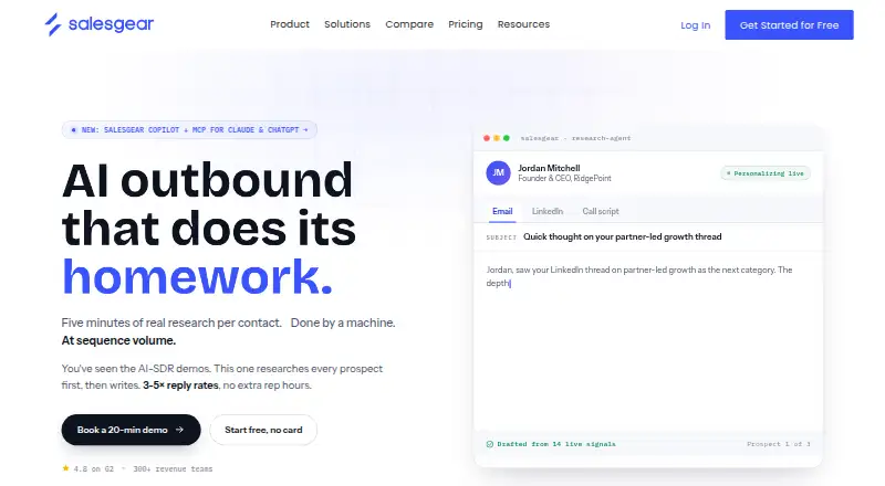 The Salesgear homepage