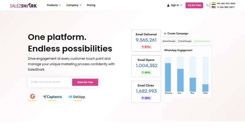 The SalezShark homepage