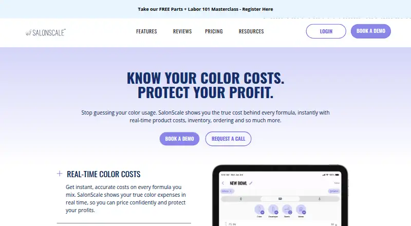 SalonScale's website
