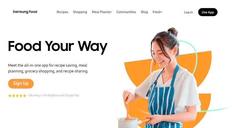 Samsung Food's website
