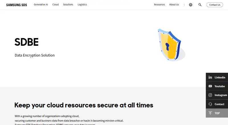 Samsung SDS Database Encryption (SDBE)'s website