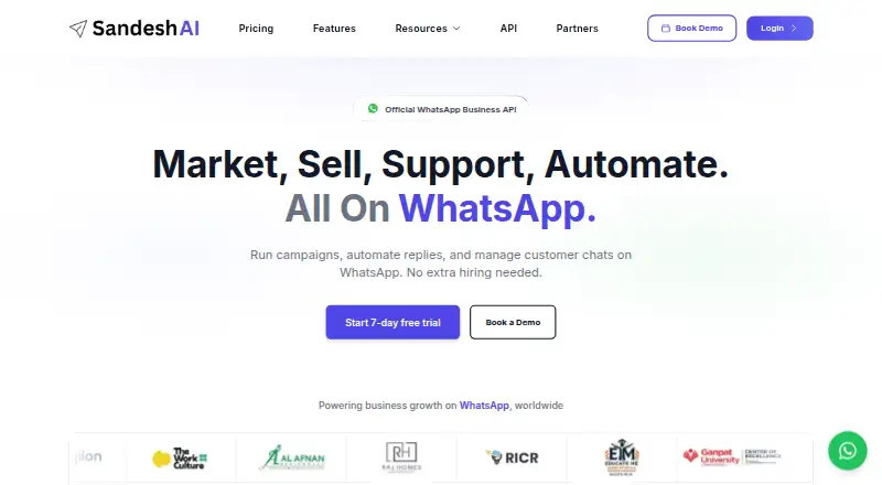 SandeshAI's website