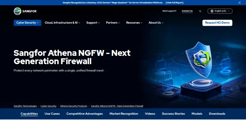 Sangfor Athena NGFW's website