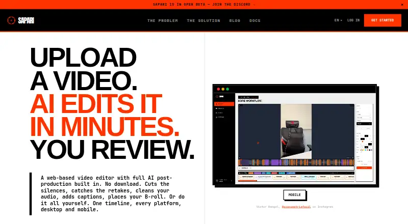 Sapari's website
