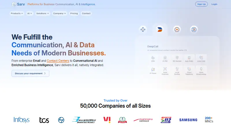 Sarv Transactional Email's website