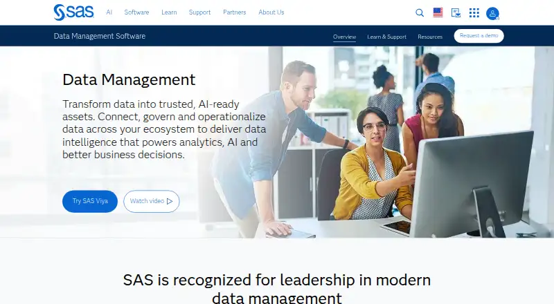 SAS Data Management's website