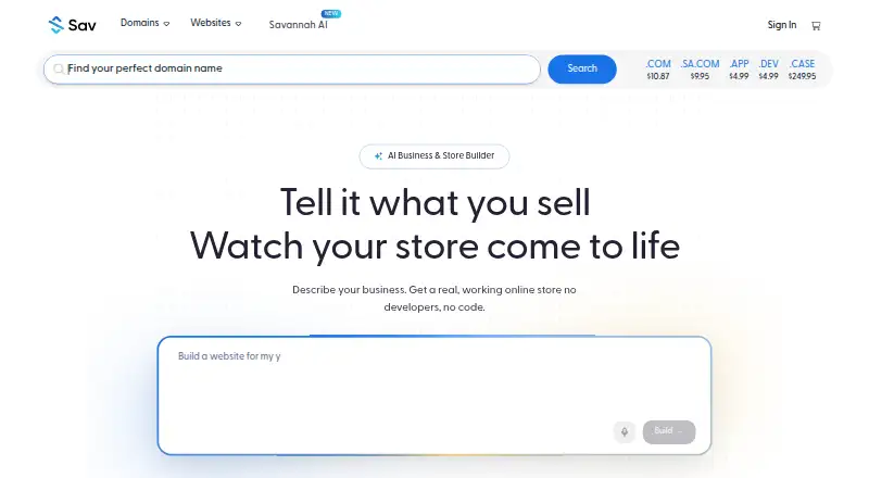 Sav.com's website
