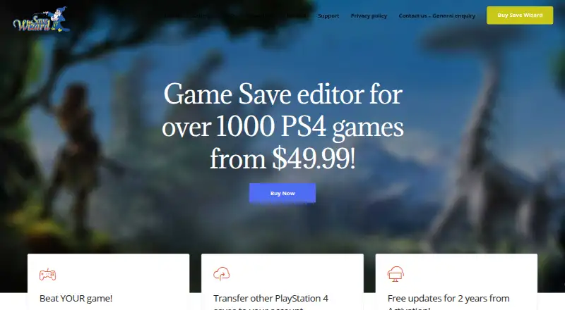 Save Wizard for PS4 MAX's website