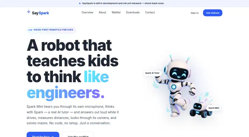 SaySpark's website