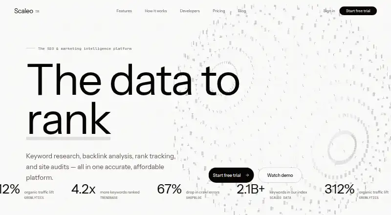 The Scaleo homepage