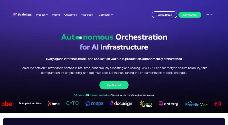 ScaleOps's website