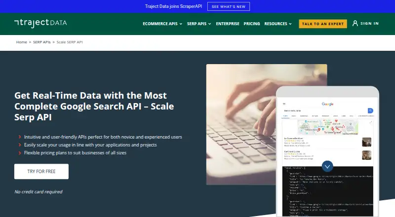 Scale SERP's website