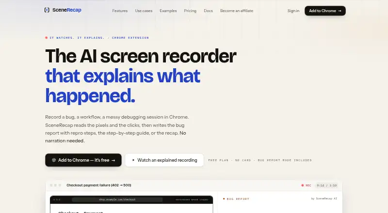 SceneRecap's website