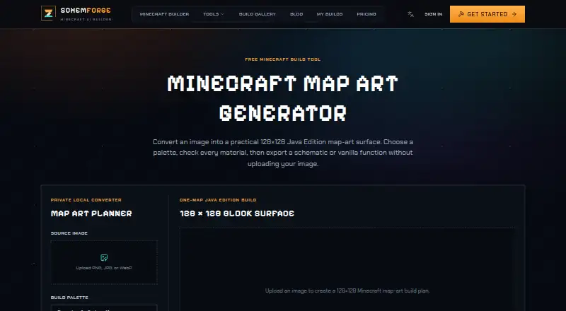 SchemForge Map Art Generator's website