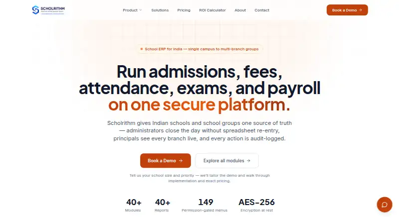 Scholrithm Attendance's website