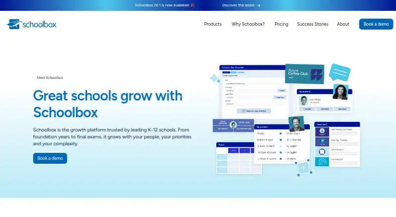 The Schoolbox homepage