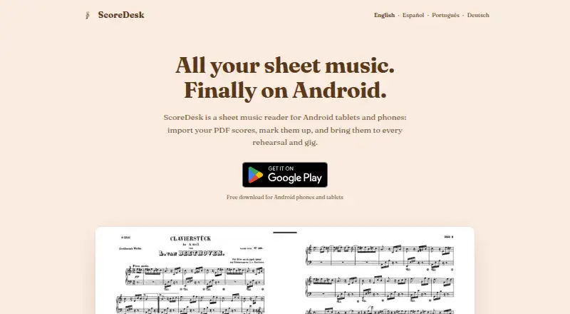ScoreDesk's website