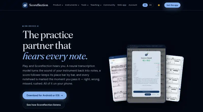 Scoreflection's website
