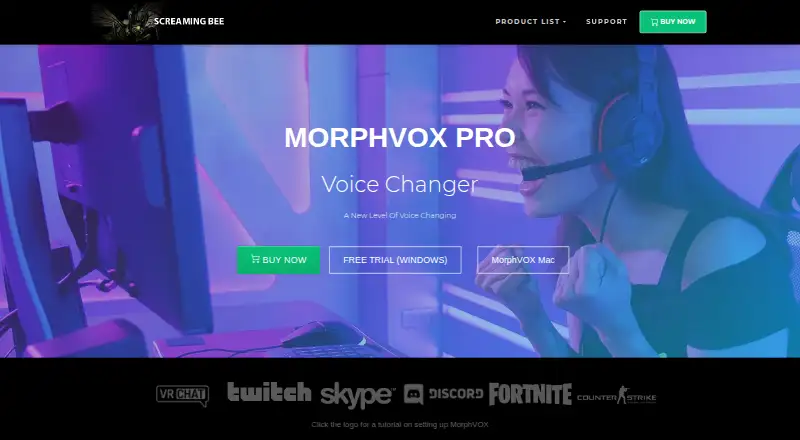 The MorphVOX Pro homepage