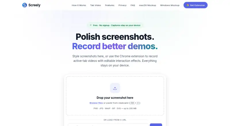 Screely's website