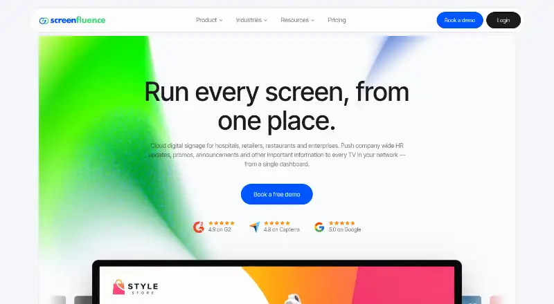 Screenfluence's website