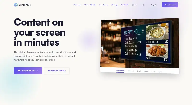 Screenivo's website