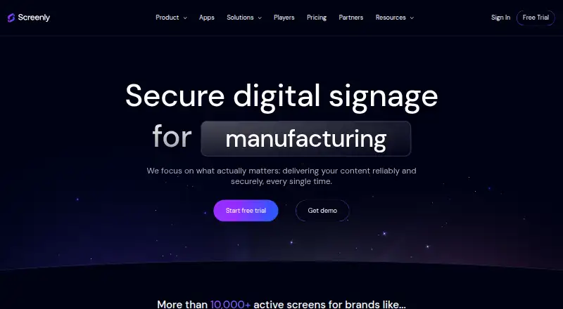 Screenly's website