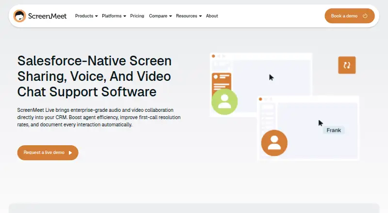 ScreenMeet Live's website