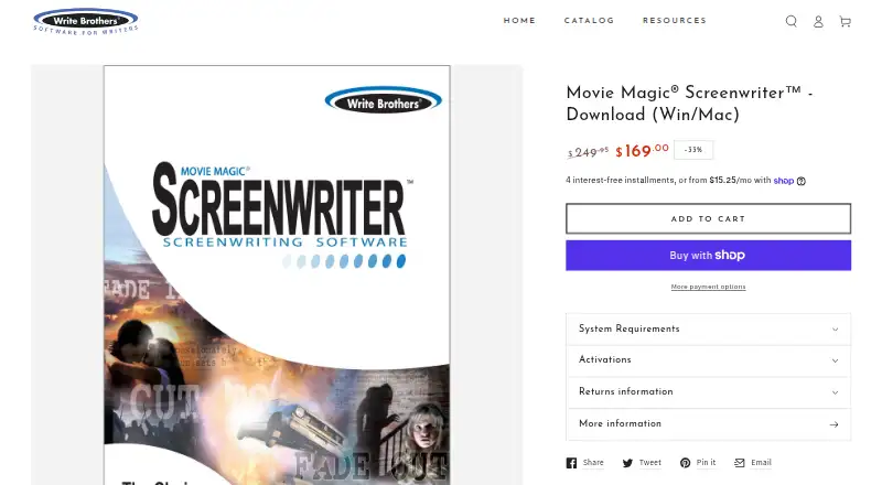 The Movie Magic Screenwriter homepage