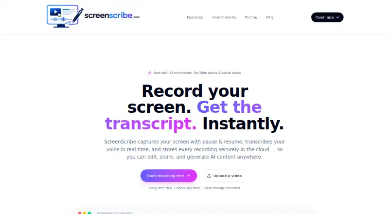 ScreenScribe's website