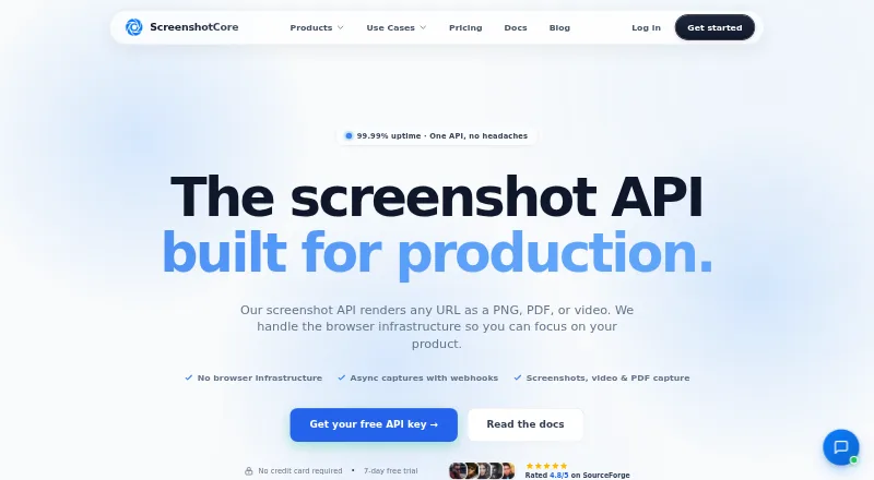 ScreenshotCore's website